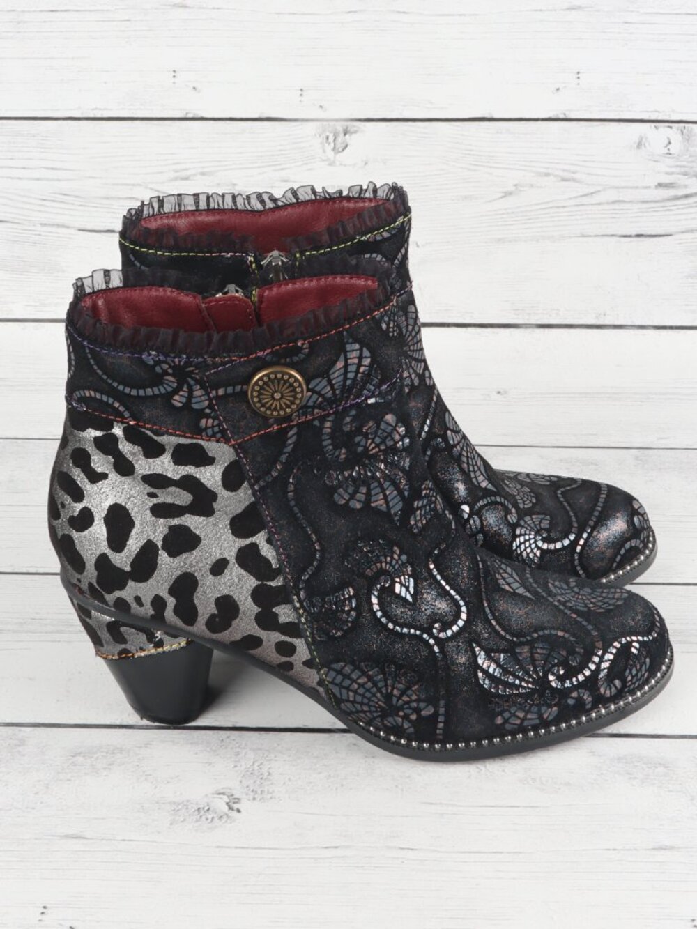 L'Artiste  Dessa Bootie EU 37 / USA 6.5-7 - Black Multi - Picture 2 of 15